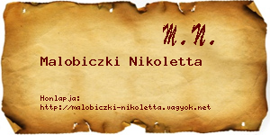 Malobiczki Nikoletta névjegykártya