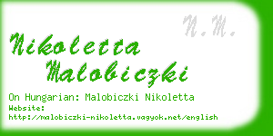 nikoletta malobiczki business card